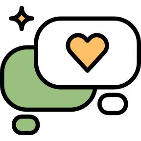 Bulle de commentaire avec coeur